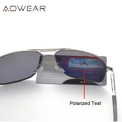 AOWEAR Ochelari de soare polarizați pentru aviație pentru bărbați, din aluminiu, pentru șofat, ochelari de soare pentru bărbați, de marcă, de designer, accesorii retro pentru ochelari, gafas