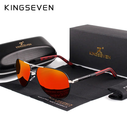 Ochelari de soare pentru bărbați marca KINGSEVEN, model Pilot, cu lentile polarizate UV400, ramă din aluminiu, ochelari de condus, ochelari casual pentru femei