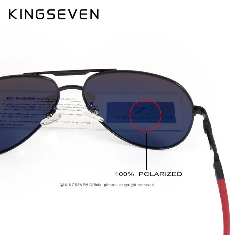 Ochelari de soare pentru bărbați marca KINGSEVEN, model Pilot, cu lentile polarizate UV400, ramă din aluminiu, ochelari de condus, ochelari casual pentru femei