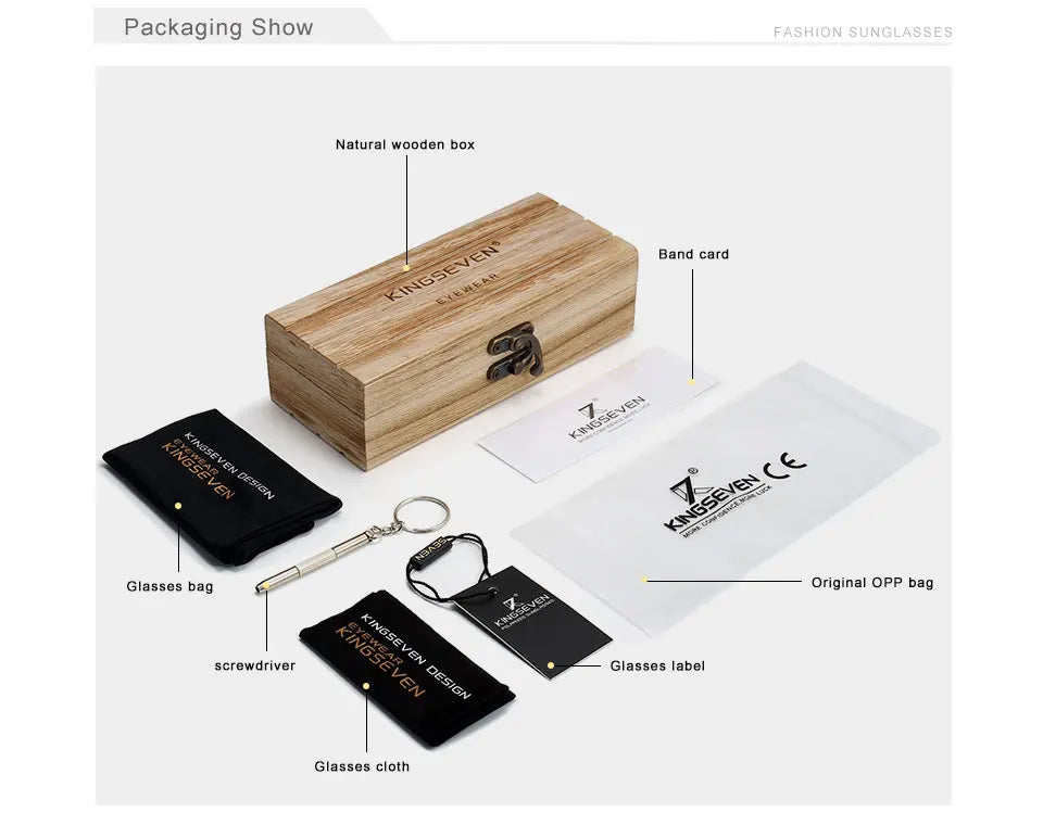 KINGSEVEN Ochelari de soare de lux din lemn de nuc, polarizați, din lemn, de marcă, de designer, fără ramă, cu lentile oglindite, pătrați, pentru femei/bărbați