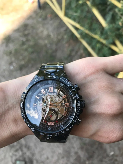 Montre mécanique automatique pour homme en acier inoxydable