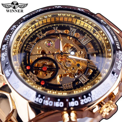 Montre mécanique automatique pour homme en acier inoxydable