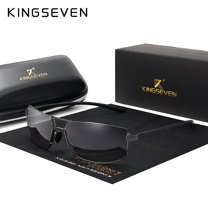 Ochelari de soare de marcă KINGSEVEN pentru bărbați, cu ramă pătrată, pentru șofat, clasici, unisex, ochelari de protecție, ochelari de vedere, Gafas