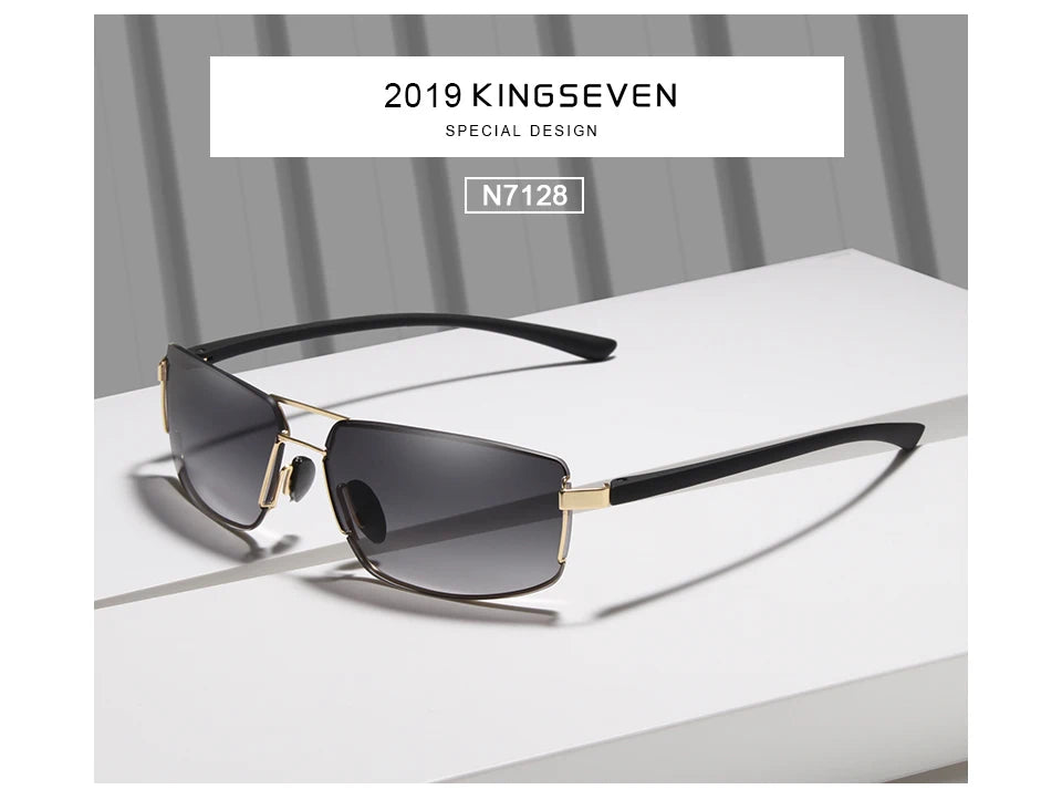 Ochelari de soare de marcă KINGSEVEN pentru bărbați, cu ramă pătrată, pentru șofat, clasici, unisex, ochelari de protecție, ochelari de vedere, Gafas