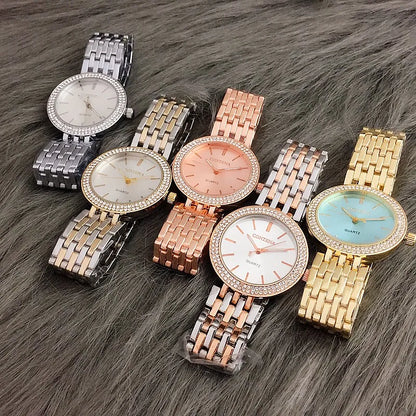 CONTENA Fashion Luxury Silver Watch Women Watches Rhinestone Women's Watches Ladies Watch Stainless Steel Clock reloj mujer