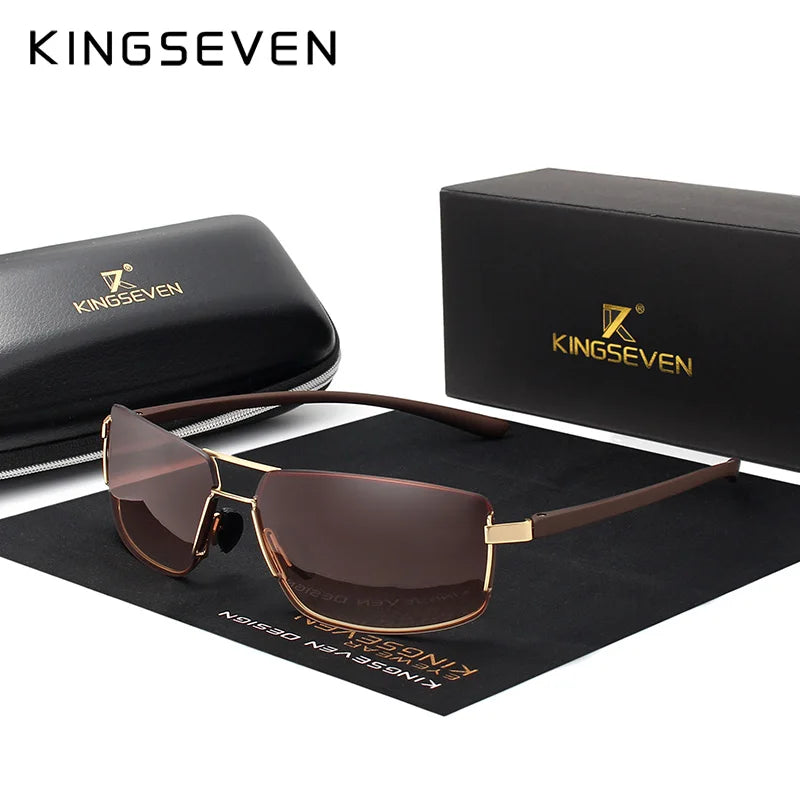 Ochelari de soare de marcă KINGSEVEN pentru bărbați, cu ramă pătrată, pentru șofat, clasici, unisex, ochelari de protecție, ochelari de vedere, Gafas