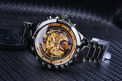 Montre mécanique automatique pour homme en acier inoxydable