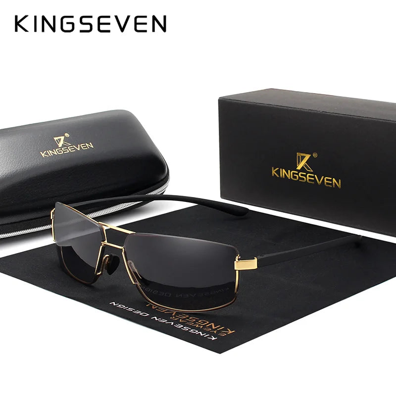 Ochelari de soare de marcă KINGSEVEN pentru bărbați, cu ramă pătrată, pentru șofat, clasici, unisex, ochelari de protecție, ochelari de vedere, Gafas