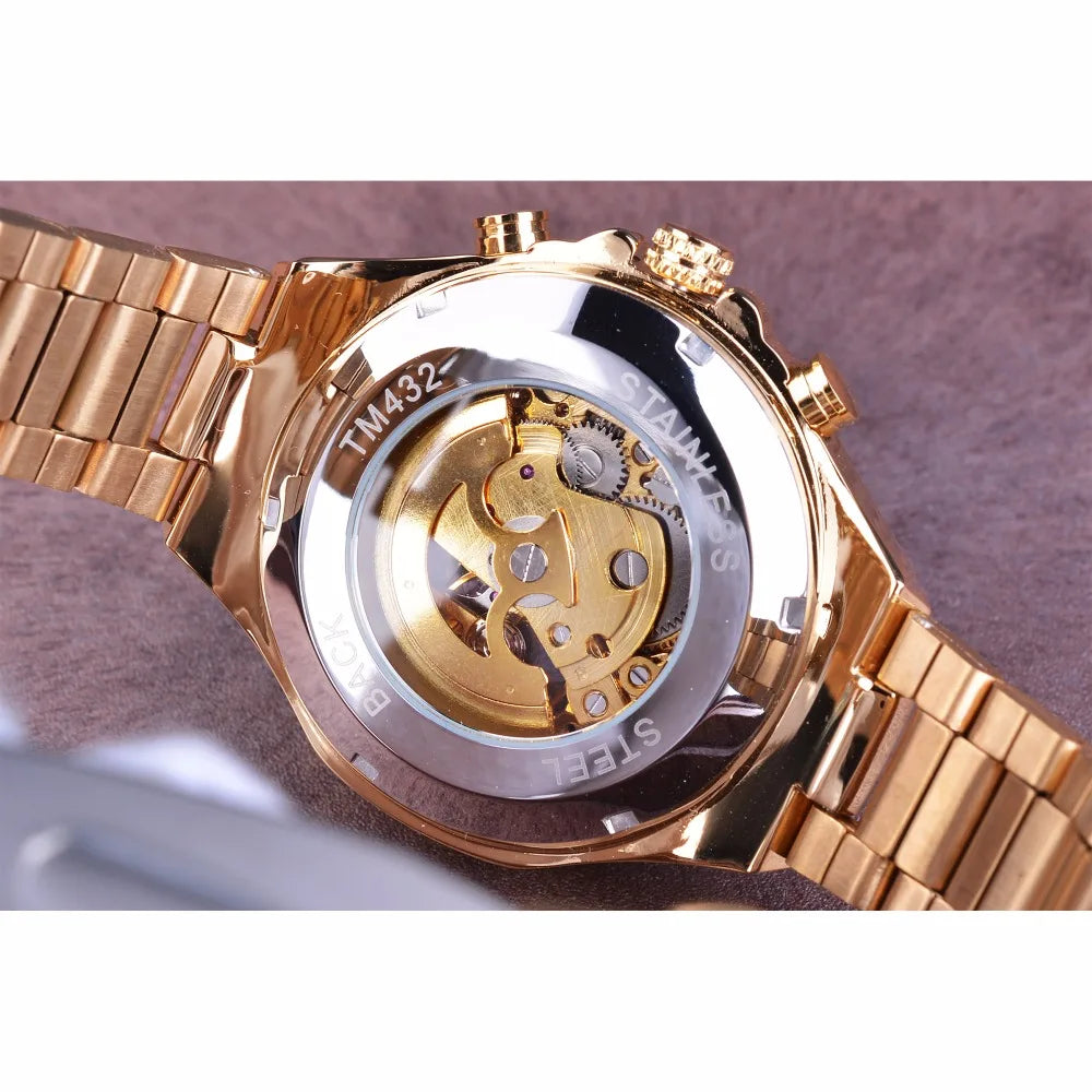 Montre mécanique automatique pour homme en acier inoxydable