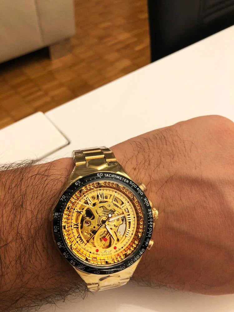 Montre mécanique automatique pour homme en acier inoxydable