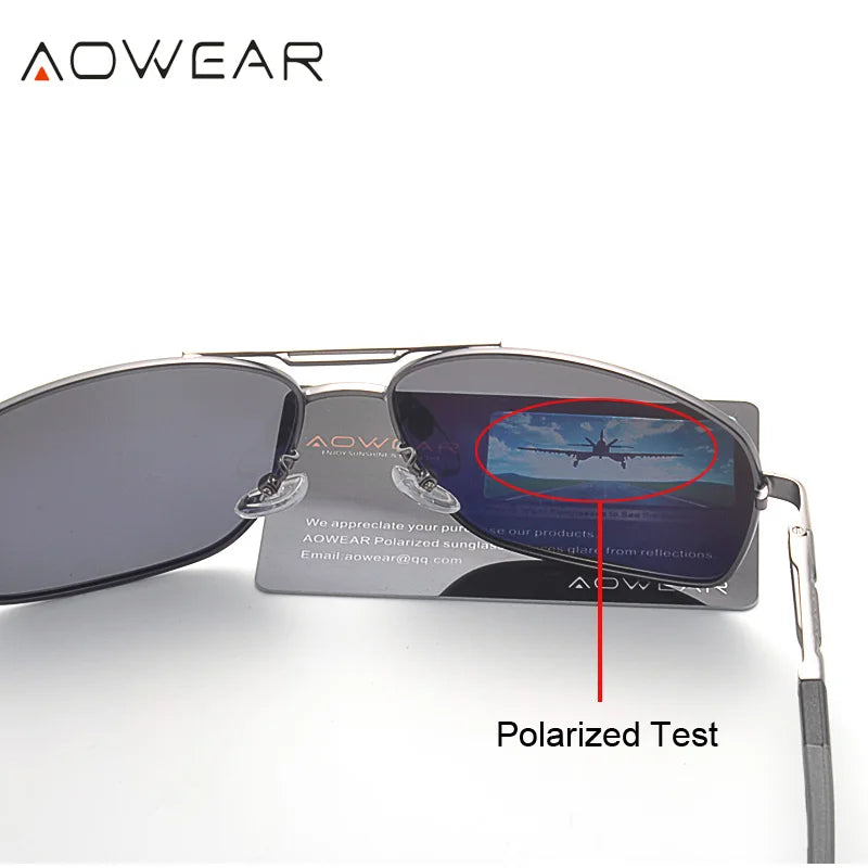 AOWEAR Ochelari de soare polarizați pentru aviație pentru bărbați, din aluminiu, pentru șofat, ochelari de soare pentru bărbați, de marcă, de designer, accesorii retro pentru ochelari, gafas