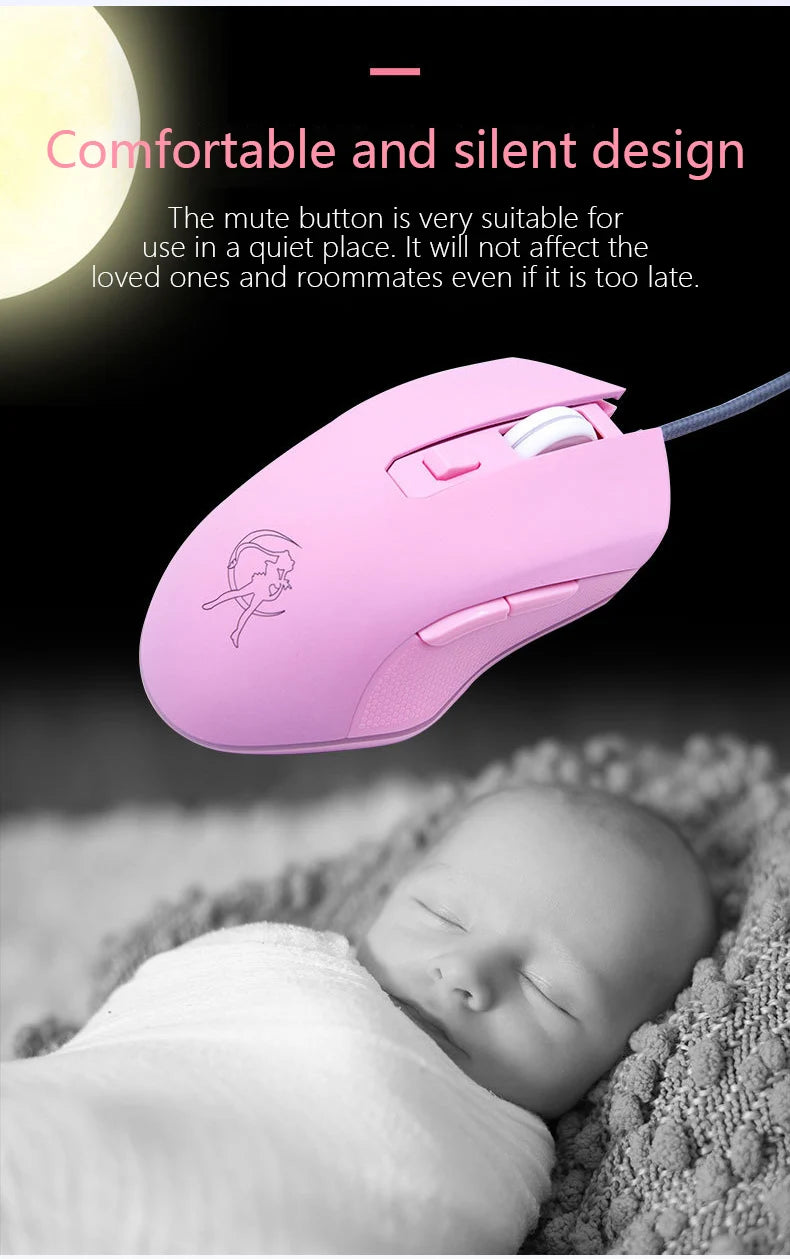 UTHAI DB49 Wired luminous pink mouse 1600 (dpi) computer accessories peripheral cute girl girl gaming mouse