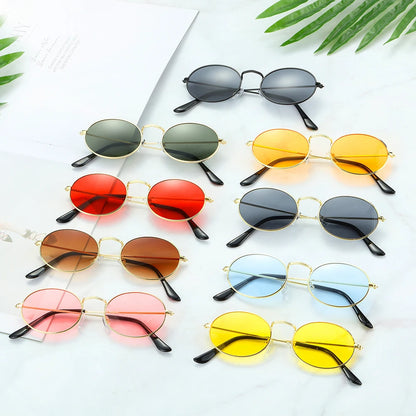 Ochelari de soare ovali pentru femei, ochelari de conducere, ochelari de soare rotunzi, aurii, mici, retro, vintage, sexy, rame de ochelari de soare, accesorii pentru ciclism