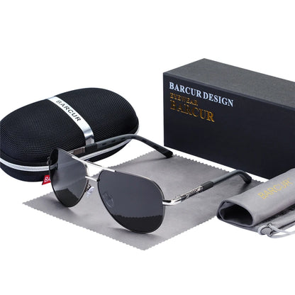 Ochelari de soare vintage din aluminiu BARCUR pentru bărbați, cu strat polarizat, ochelari de soare clasici pentru femei, accesorii de conducere pentru bărbați, ochelari