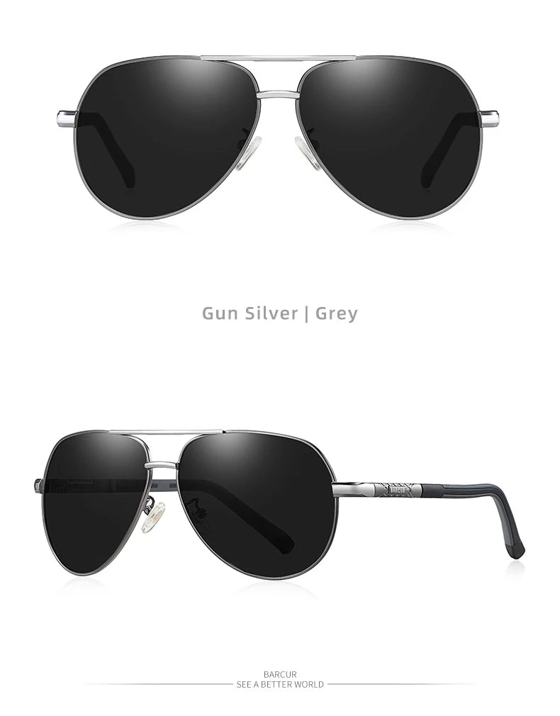 Ochelari de soare vintage din aluminiu BARCUR pentru bărbați, cu strat polarizat, ochelari de soare clasici pentru femei, accesorii de conducere pentru bărbați, ochelari