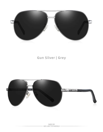 Ochelari de soare vintage din aluminiu BARCUR pentru bărbați, cu strat polarizat, ochelari de soare clasici pentru femei, accesorii de conducere pentru bărbați, ochelari
