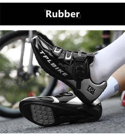Professional Racing Road Bike Cycling Shoes for Men, Outdoor Non-Slip MTB Bicycle Sneakers, Breathable Self-Locking Sports Cleat Shoes