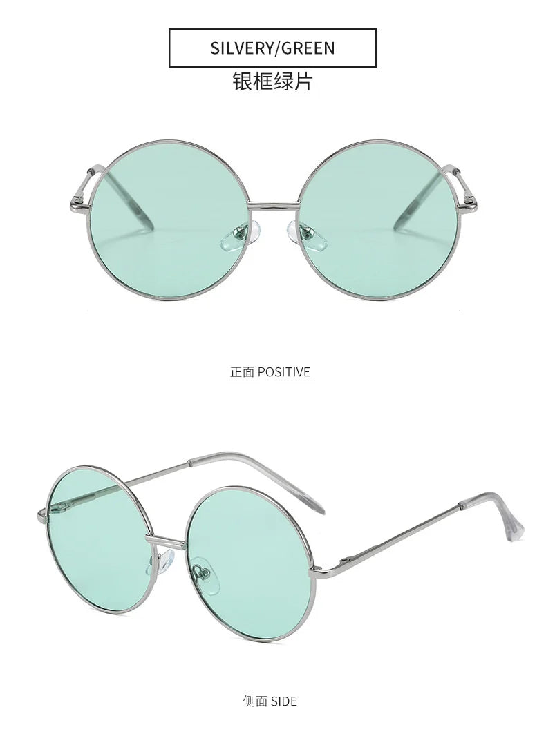 Ochelari de soare pentru copii cu ramă metalică, rotunzi, simpli, cu protecție împotriva razelor ultraviolete, ochelari pentru copii