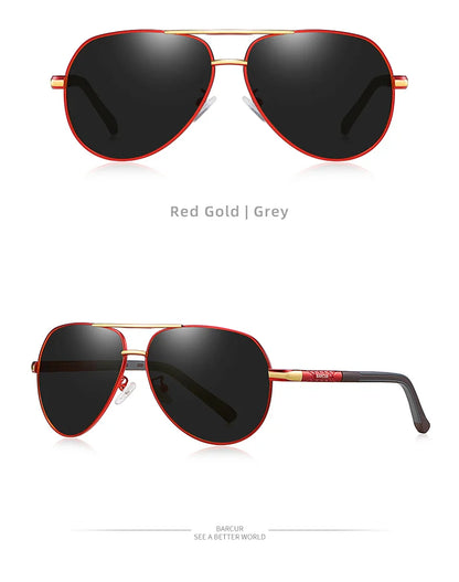 Ochelari de soare vintage din aluminiu BARCUR pentru bărbați, cu strat polarizat, ochelari de soare clasici pentru femei, accesorii de conducere pentru bărbați, ochelari