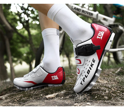 Professional Racing Road Bike Cycling Shoes for Men, Outdoor Non-Slip MTB Bicycle Sneakers, Breathable Self-Locking Sports Cleat Shoes