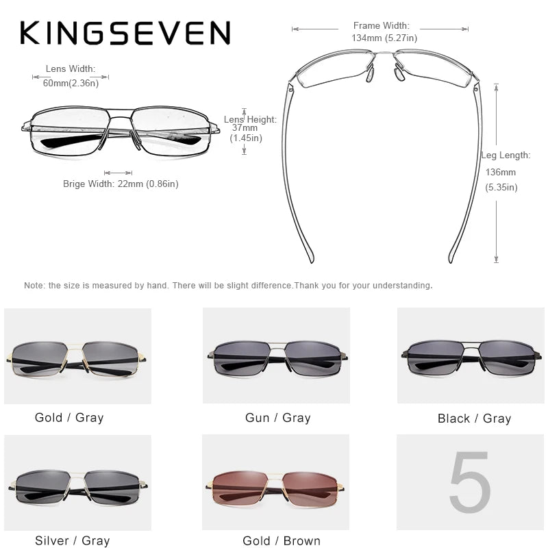 Ochelari de soare de marcă KINGSEVEN pentru bărbați, cu ramă pătrată, pentru șofat, clasici, unisex, ochelari de protecție, ochelari de vedere, Gafas