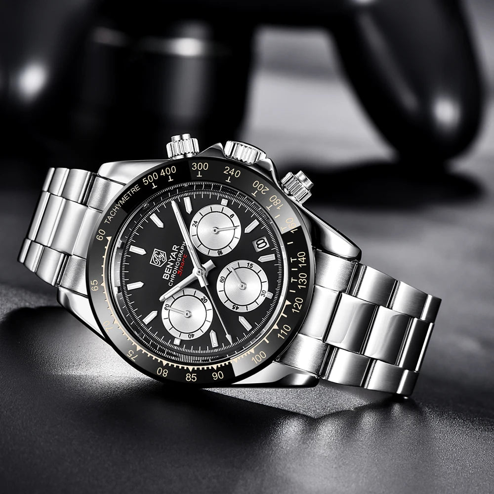 Relojes Hombre 2026 BENYAR New  Watches Men Luxury Brand Chronograph Male Sport Watches Waterproof Stainless Steel Quartz  Watch