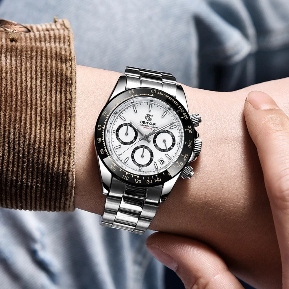 Relojes Hombre 2026 BENYAR New  Watches Men Luxury Brand Chronograph Male Sport Watches Waterproof Stainless Steel Quartz  Watch