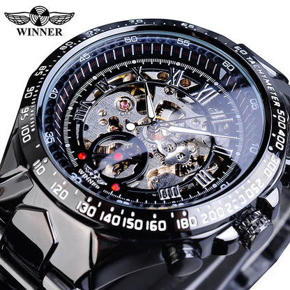 Montre mécanique automatique pour homme en acier inoxydable