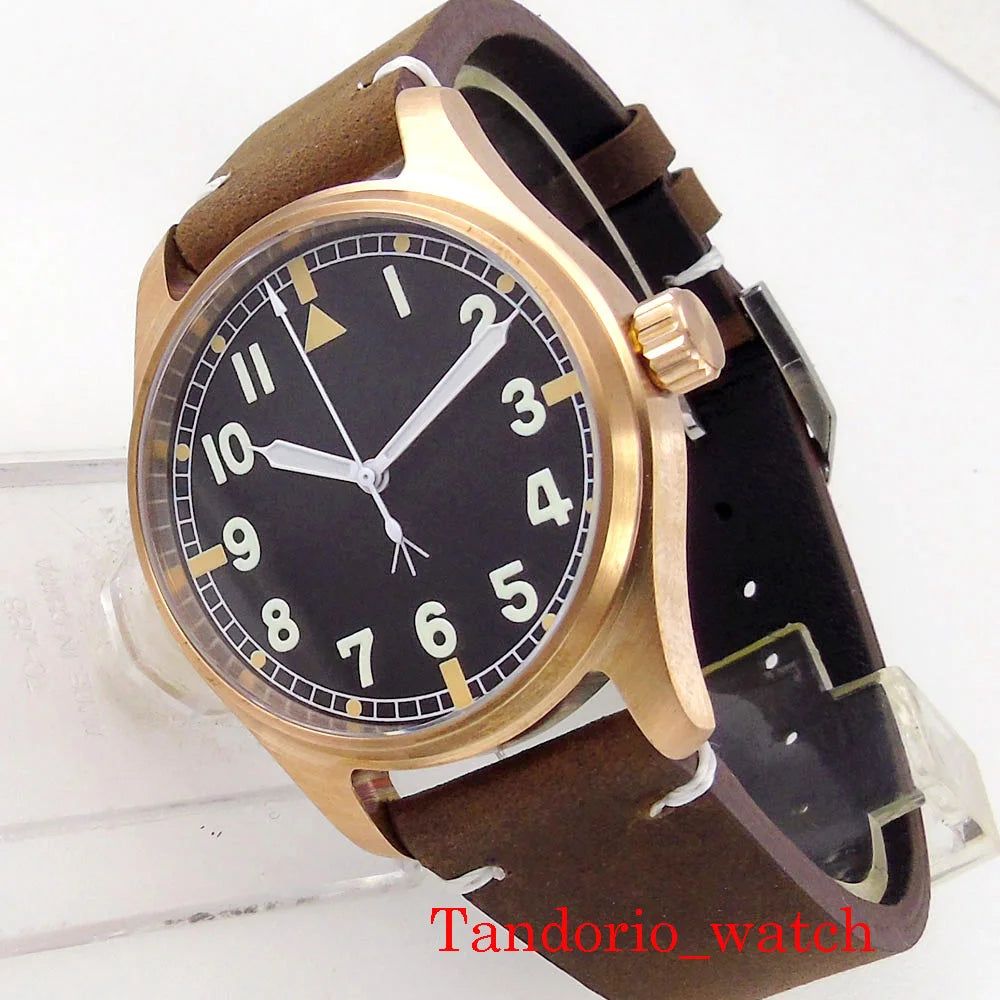 Tandorio NH35A PT5000 Solid Full Cusn8 Bronze 200m Waterproof 39mm Automatic Men Watch Sapphire Crystal Date C3 Luminous Marks