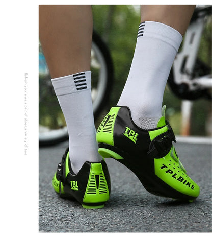 Professional Racing Road Bike Cycling Shoes for Men, Outdoor Non-Slip MTB Bicycle Sneakers, Breathable Self-Locking Sports Cleat Shoes