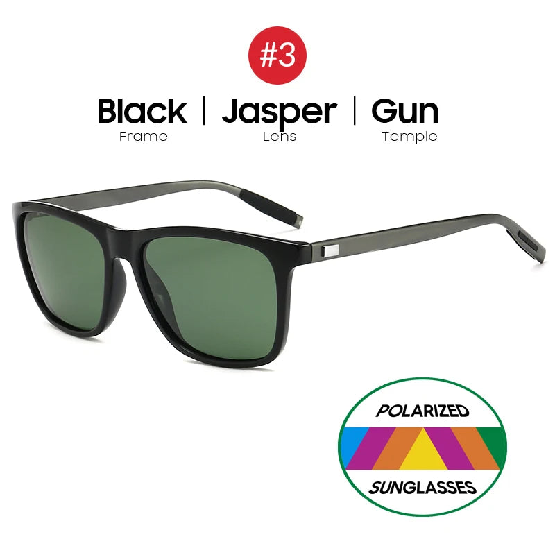 VIVIBEE Ochelari de soare polarizați de lux, pătrați, pentru bărbați, cu lentile oglindă albastre, clasici, unisex, la modă, pentru femei