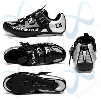 Professional Racing Road Bike Cycling Shoes for Men, Outdoor Non-Slip MTB Bicycle Sneakers, Breathable Self-Locking Sports Cleat Shoes