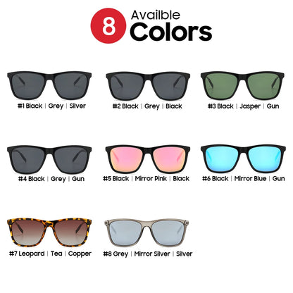 VIVIBEE Ochelari de soare polarizați de lux, pătrați, pentru bărbați, cu lentile oglindă albastre, clasici, unisex, la modă, pentru femei