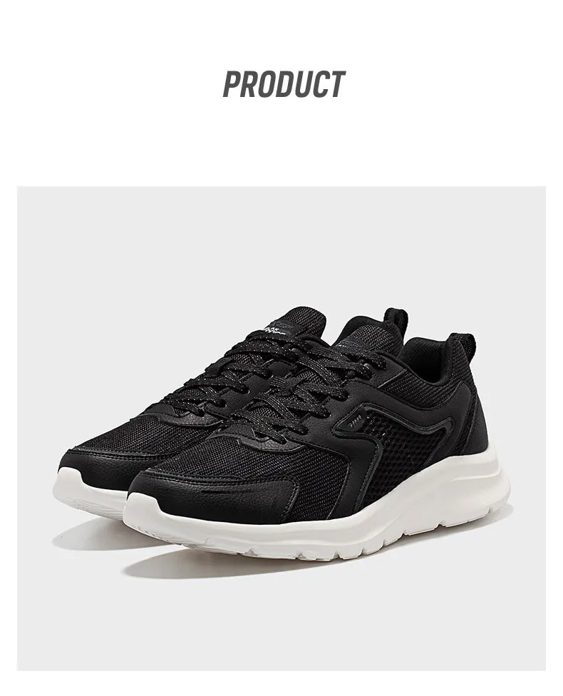 Xtep Sports Shoes Men’s Mesh Breathable Running Shoes, Winter Marathon Black White Men’s Sports Sneakers, Model 879119110110