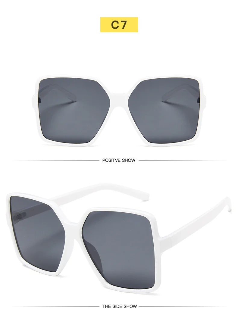 Ochelari de soare oversize pentru femei, din plastic cu efect de gradient, de marcă, de designer, pentru femei, UV400