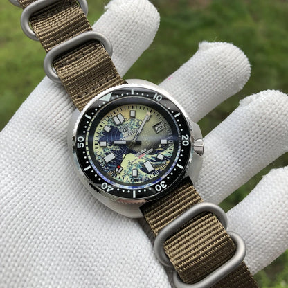 STEELDIVE SD1970J Kanagawa Turtle Full Luminous Dial Ceramic Bezel NH35 Automatic STEELDIVE Official Store Men's Dive Watch