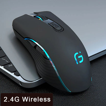 Wireless Mouse Rechargeable Bluetooth Silent Ergonomic Computer 2400 DPI For iPad Mac Tablet Macbook Air Laptop PC Gaming Office