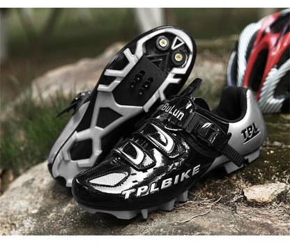 Professional Racing Road Bike Cycling Shoes for Men, Outdoor Non-Slip MTB Bicycle Sneakers, Breathable Self-Locking Sports Cleat Shoes