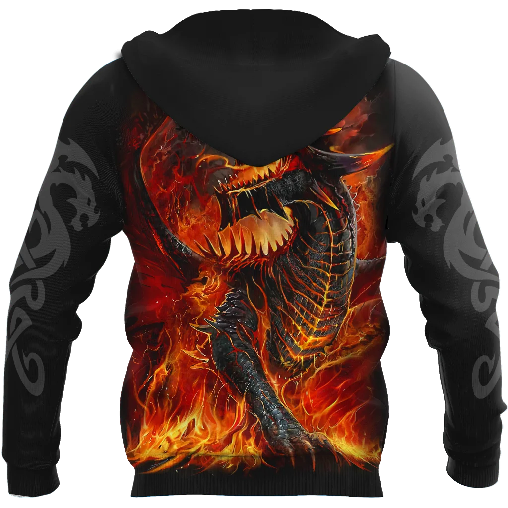 Kaunis tulilohikäärmetatuointi, 3D-printattu miesten huppari, unisex-hupparit, collegepaita, syksyinen streetwear, rento takki, verryttelyasu KJ747