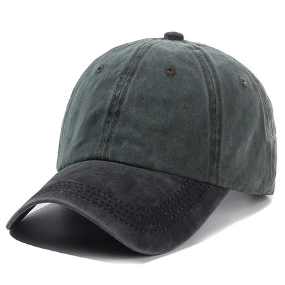 Hot Sale Unisex Cap Two-color Stitching Washed Cotton Baseball Cap Men & Women Casual Adjustable Outdoor Hats