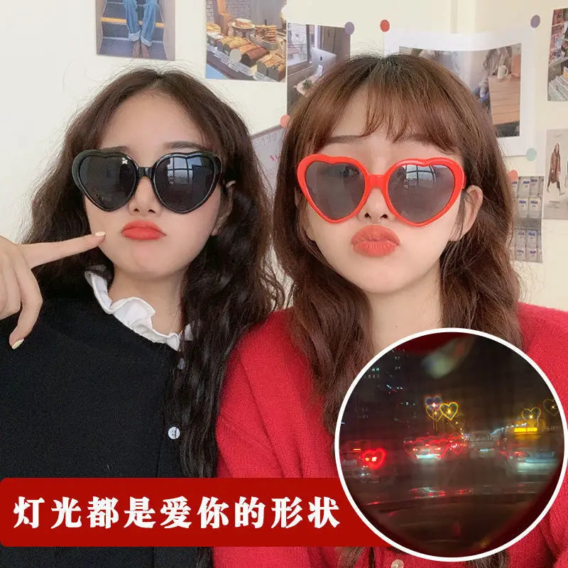 Ochelari cu efecte în formă de inimă – luminile se transformă în formă de inimă noaptea – ochelari cu difracție – ochelari de soare la modă pentru femei