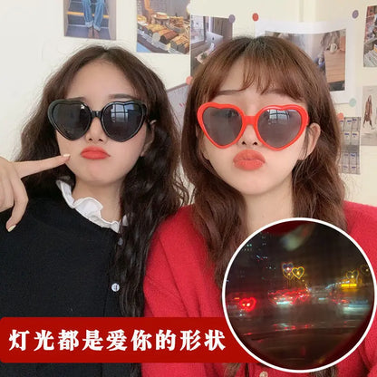 Ochelari cu efecte în formă de inimă – luminile se transformă în formă de inimă noaptea – ochelari cu difracție – ochelari de soare la modă pentru femei