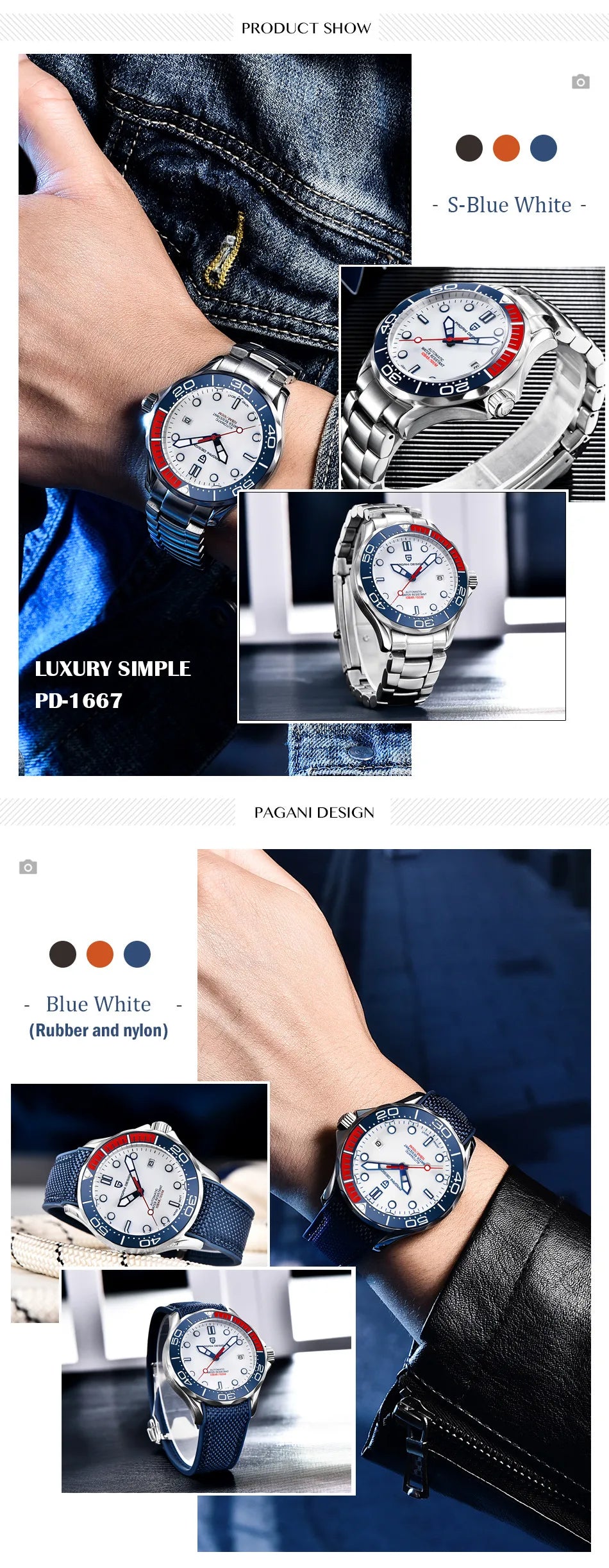 2025 New PAGANI DESIGN 007 Men's Watches Luxury Automatic Watch For Man Mechanical Wristwatches NH35 Men Gift AR Sapphire Mirror