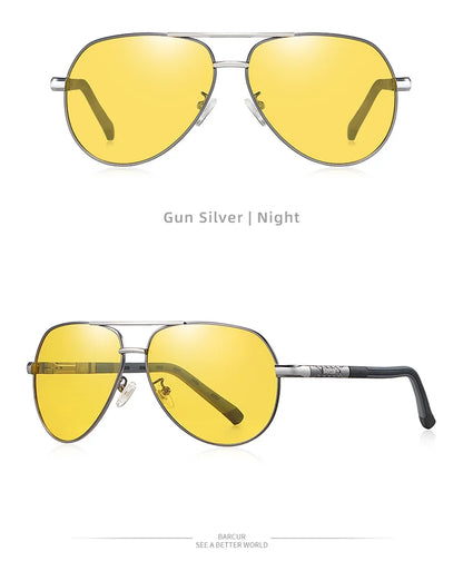 Ochelari de soare vintage din aluminiu BARCUR pentru bărbați, cu strat polarizat, ochelari de soare clasici pentru femei, accesorii de conducere pentru bărbați, ochelari