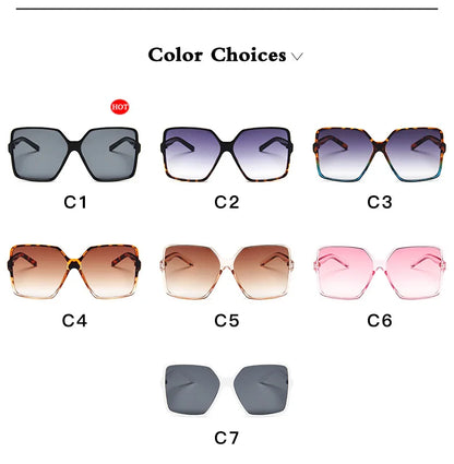 Ochelari de soare oversize pentru femei, din plastic cu efect de gradient, de marcă, de designer, pentru femei, UV400