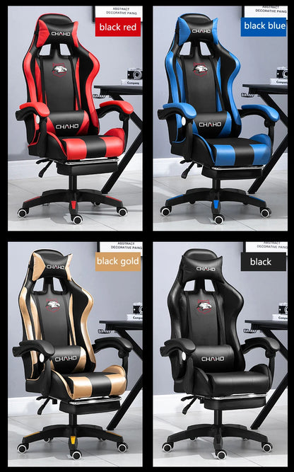 Joylive WCG Ergonomic Gaming Chair Leather Computer Chair Reclining Racing Office Chair with Adjustable Armrests for Gaming Room