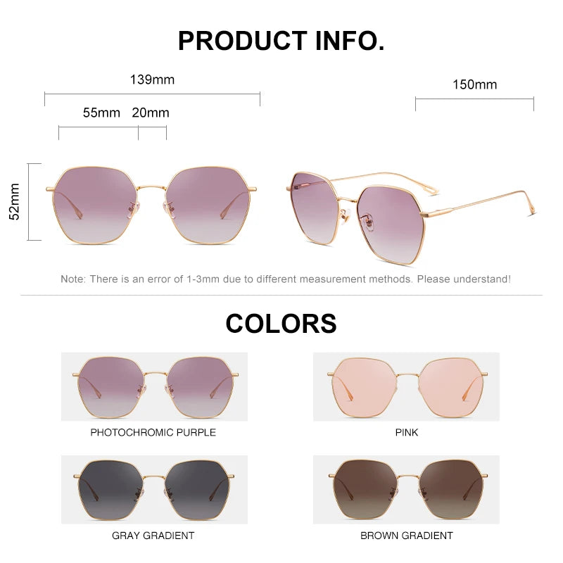 Ochelari de soare pentru femei CAPONI cu gradient polarizat, de marcă, de designer, cu protecție anti-raze UV, ochelari decorativi originali CP21015