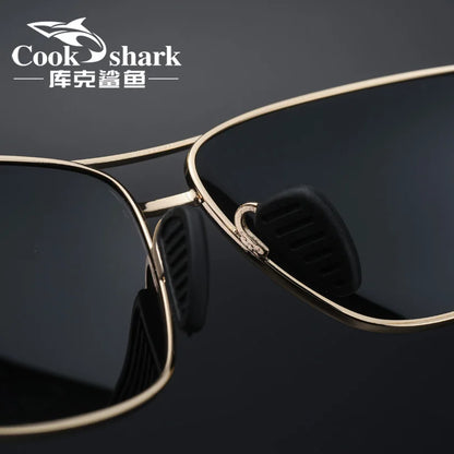 Cook Shark Ochelari de soare cu schimbare de culoare, model nou, pentru bărbați, cu polarizare Tidal, oglindă pentru șofer, ochelari de conducere cu vedere nocturnă