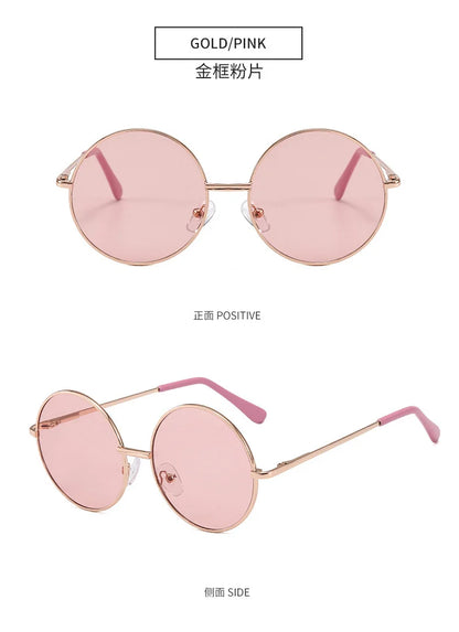 Ochelari de soare pentru copii cu ramă metalică, rotunzi, simpli, cu protecție împotriva razelor ultraviolete, ochelari pentru copii