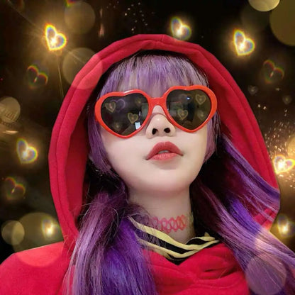 Ochelari cu efecte în formă de inimă – luminile se transformă în formă de inimă noaptea – ochelari cu difracție – ochelari de soare la modă pentru femei